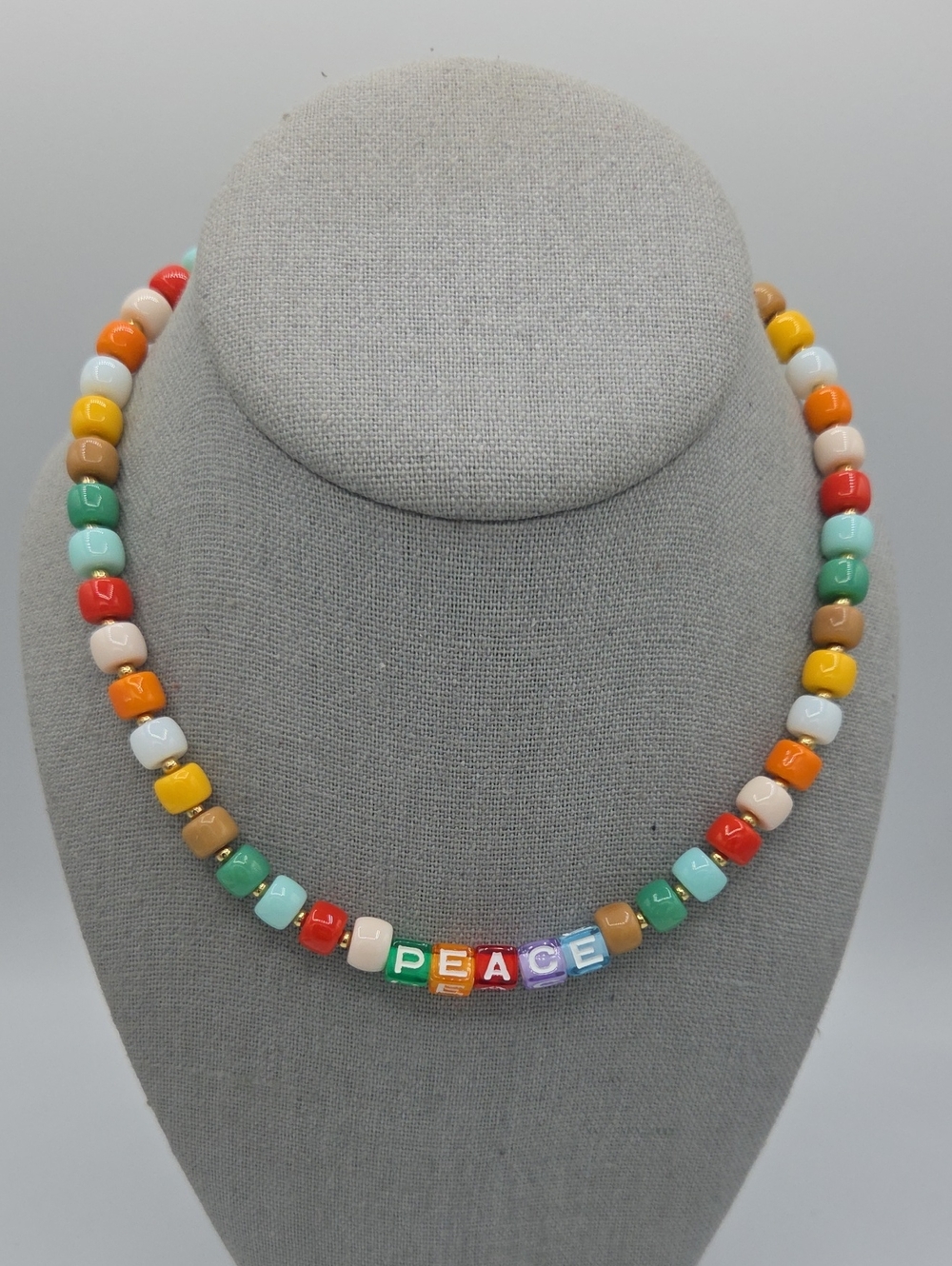 5 for $25! Rush by Denis & Charles PEACE Multicolor Beaded Necklace